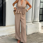 🏖️Limited Time Sale 50% OFF!🌞Women's 2-Piece Striped Tie-Waist Co-ord Set – Sleeveless Blouse & Wide-Leg Trousers 💫🌿  Vintage Boho Style • Casual Commuter Wear • Lightweight & Flowy💃