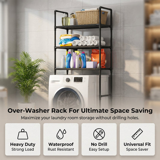 🔥LAST DAY SALE ONLY ￡17.99!!❤️‍🔥No-Drill Bathroom & Laundry Organizer Shelf