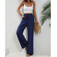 💖LAST DAY SALE 50% OFF💷Women's Summer Wide Leg Pants Flowy Drawstring Elastic Waist Trousers with Pockets