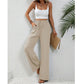 💖LAST DAY SALE 50% OFF💷Women's Summer Wide Leg Pants Flowy Drawstring Elastic Waist Trousers with Pockets