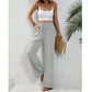 💖LAST DAY SALE 50% OFF💷Women's Summer Wide Leg Pants Flowy Drawstring Elastic Waist Trousers with Pockets