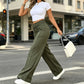 ⏳Last Day Sale Only ￡15.99!!👖💥Women's High-Waisted Straight Leg Trousers – Front seam & elastic back – Versatile, comfortable & perfect for office or casual wear✨🌸