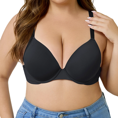 🏆Last Day Special Price £8.99💙Women's Deep V Push Up Padded Everyday Bras👍Enhancer Outdoorfun Low Plunge Breathable Classic Style💐