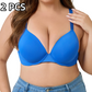 🏆Last Day Special Price £8.99💙Women's Deep V Push Up Padded Everyday Bras👍Enhancer Outdoorfun Low Plunge Breathable Classic Style💐