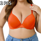 🏆Last Day Special Price £8.99💙Women's Deep V Push Up Padded Everyday Bras👍Enhancer Outdoorfun Low Plunge Breathable Classic Style💐