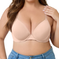 🏆Last Day Special Price £8.99💙Women's Deep V Push Up Padded Everyday Bras👍Enhancer Outdoorfun Low Plunge Breathable Classic Style💐