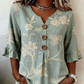 🌸👚 LIMITED-TIME 46% OFF! Women’s Vintage Floral Cotton-Linen Blouse – Breathable Comfort, Wooden Buttons & Ruffled Cuffs ✨
