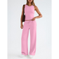 🔥2026 Hot Sale 70% OFF👚Women's Sleeveless Cropped Top Elastic Waist Wide Leg Pants 2 Piece Set