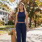 🔥2026 Hot Sale 70% OFF👚Women's Sleeveless Cropped Top Elastic Waist Wide Leg Pants 2 Piece Set