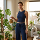 🔥2026 Hot Sale 70% OFF👚Women's Sleeveless Cropped Top Elastic Waist Wide Leg Pants 2 Piece Set