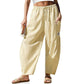 ⏰2026 Summer Hot Sale 50% OFF 🌊✨Women's Wide Leg Gingham Striped Plaid Pants🏖️-Casual Barrel Loose Drawstring Pants with Pockets☀️