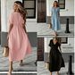 📢2026 Summer Hot Sale 49% OFF🌈⏰Women's Lightweight Summer Cotton Dress V-Neck Bohemian Casual Loose Short Sleeve Drawstring Beach Dress with Pockets