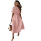 📢2026 Summer Hot Sale 49% OFF🌈⏰Women's Lightweight Summer Cotton Dress V-Neck Bohemian Casual Loose Short Sleeve Drawstring Beach Dress with Pockets