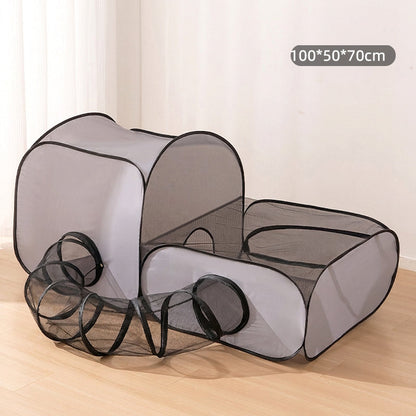 ✨️Last Day 50% OFF☀️PurrHaven™ Large Cat Tunnel – 3-Way Collapsible Play & Lounging Hideout 🐱🎪  Crinkle Sounds • Washable • Non-Toxic Fabric • Perfect for Multi-Cat Homes | Folds Flat for Storage!👍
