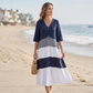 🏖️Summer Hot Sale - Up to 70% OFF⚡50K+ SOLD!🎁Women's Summer V-Neck Button-Up Maxi Dress