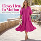 💃2026 Summer Hot Sale 70% OFF🥰Women's Casual V Neck Puff Sleeve Empire Waist A-Line Maxi Dress