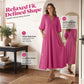 💃2026 Summer Hot Sale 70% OFF🥰Women's Casual V Neck Puff Sleeve Empire Waist A-Line Maxi Dress