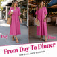 💃2026 Summer Hot Sale 70% OFF🥰Women's Casual V Neck Puff Sleeve Empire Waist A-Line Maxi Dress