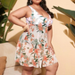 👙 LIMITED-TIME 50% OFF! 🌸Women's Leaf Floral Print One Piece Swim Dress, Tummy Control Plus Size Swimming Costume