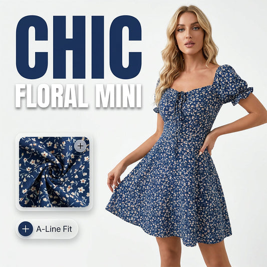 🌺LIMITED-TIME 50% OFF!✨Women's Summer Floral Drawstring Bust, A-Line, Lightweight Sundress☀️
