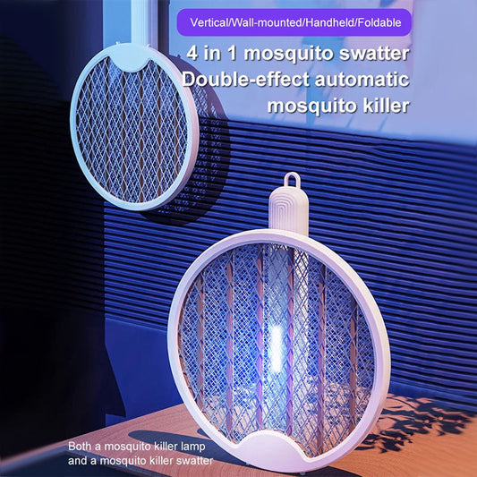 🔥2026 Summer Hot Sale 50% OFF🦟2 in 1 Wall-Mounted Collapsible USB Rechargeable Mosquito Swatter & Mosquito Lights