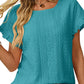 Women's Eyelet Ruffle Sleeve Top