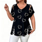 🎁2026 New Arrivals 50% OFF💥Women’s Heart Print V-Neck Top