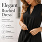 🔥👗LAST DAY SALE 60% OFF⚡50K+ SOLD💕Pleated V-Neck Dress | Timeless Elegant Lightweight Daily Dress🌸