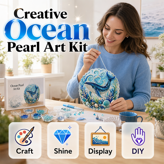 🌊DIY Ocean Pearl Painting – Create Your Own Unique Wall Art with a Beautiful Sea Theme