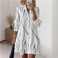 👔Summer Hot Sale - Up to 70% OFF💃Women's Long Sleeve Printed Shirt Dress Casual Button Down Elegant Midi Dress
