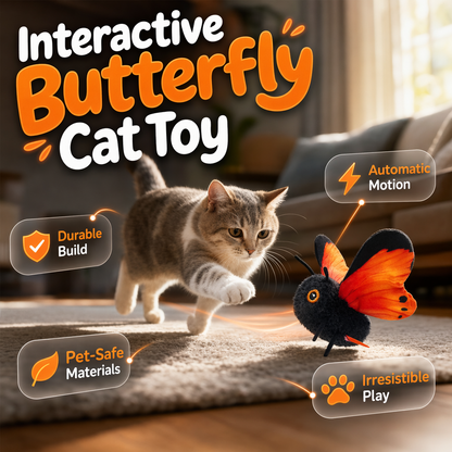 🦋Hot Sale 50% OFF🐱Smart Sensing Flapping Butterfly Toy –Motion-activated, realistic flight, interactive fun – keeps your cat engaged for hours✨