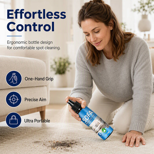 🥳2026 HOT SALE-￡6.99!! 🥳💞50K+ SOLD!🛋️✨No‑Rinse Fabric Cleaner Spray – Just spray & wipe – no water, no rinsing. Perfect for sofas, carpets & upholstery – fresh in minutes! 🧼💨