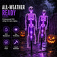 Solar Skeleton Ground Stake Lights Outdoor Waterproof Halloween Decor Lights