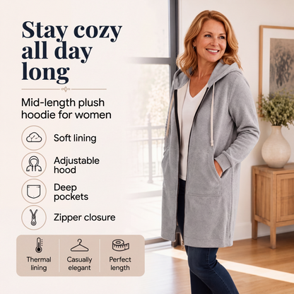 📢📢This Week's Special Price:￡12.99!!🔥✨Women's Casual Zip up Fleece Hoodies Tunic Sweatshirt