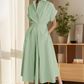 Chic Lapel Collar High-Waist A-Line Shirtdress