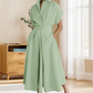 Chic Lapel Collar High-Waist A-Line Shirtdress