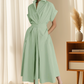 Chic Lapel Collar High-Waist A-Line Shirtdress