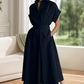 Chic Lapel Collar High-Waist A-Line Shirtdress