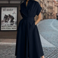 Chic Lapel Collar High-Waist A-Line Shirtdress