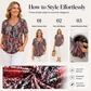 🎉2026 Hot Sale 50% OFF💞 Women's V Neck Leopard Print Short Sleeve T-Shirt Pleated Tunic Top