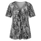 🎉2026 Hot Sale 50% OFF💞 Women's V Neck Leopard Print Short Sleeve T-Shirt Pleated Tunic Top
