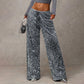 🛍️🍂LAST DAY SALE 70% OFF👍✨Women's Glitter Fashion Adjustable Drawstring Slimming Elastic Waist Straight-Leg Pants