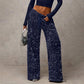 🛍️🍂LAST DAY SALE 70% OFF👍✨Women's Glitter Fashion Adjustable Drawstring Slimming Elastic Waist Straight-Leg Pants
