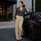 Women's High Waisted Cargo Pants Relaxed Fit Straight Leg Utility Trousers with Pockets