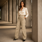 Women's High Waisted Cargo Pants Relaxed Fit Straight Leg Utility Trousers with Pockets