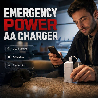 🔋✨FLASH SALE - ￡7.99!!👍Portable Emergency Phone Charger AA Battery Powered Power Bank with LED Flashlight