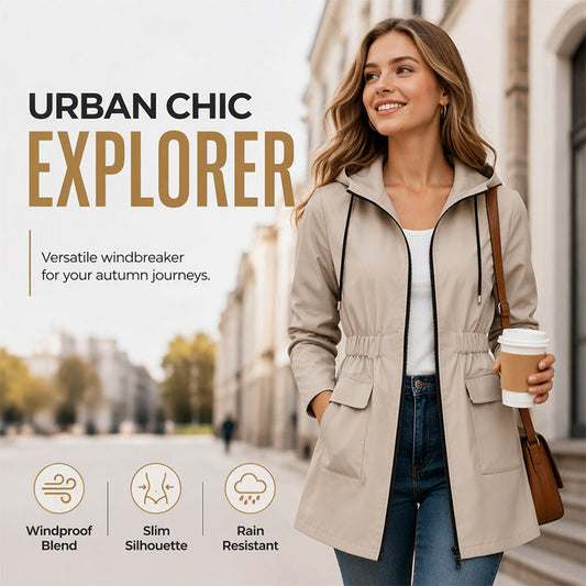 ⏳LAST DAY SALE 70% OFF❄️🌧️Women's Water Resistant Hooded Rain Jacket – Lightweight Protection Meets Everyday Style