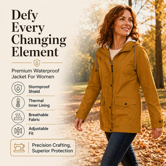 🍂⏳Limited Time 60% OFF💥Women's Plush-Lined Windproof Hooded Jacket