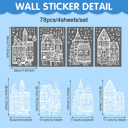 🔥LAST DAY SALE ONLY￡6.99!🎁🎄 Christmas Village Window Sticker Set