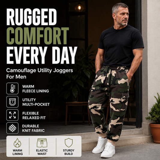 👖Hot Sale 70% OFF🏆Men's Camouflage Drawstring Athletic Cargo Pants – Relaxed Fit, Utility Style